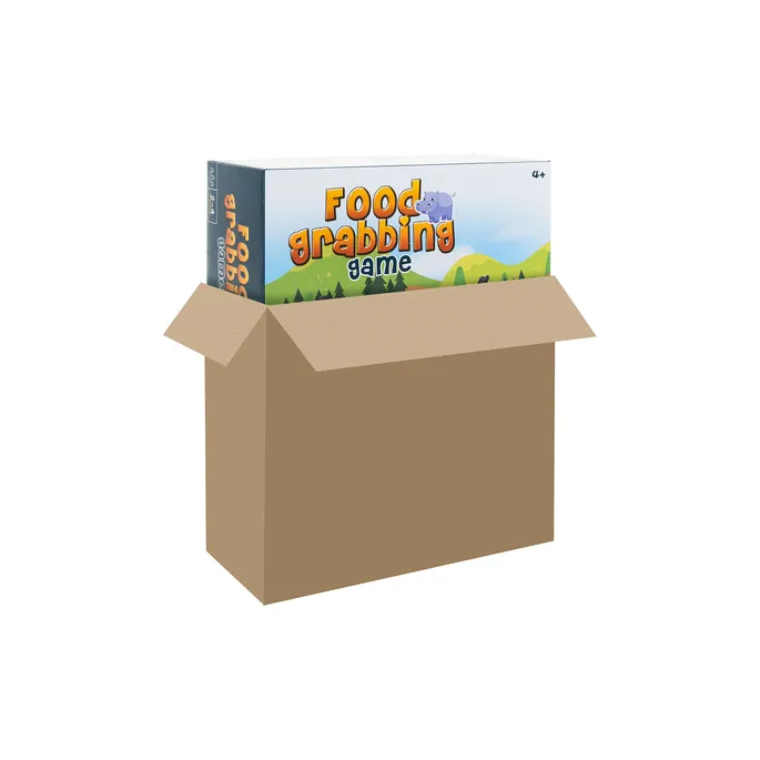 elementy zestawu gry Głodne hipcie ułożone na stole