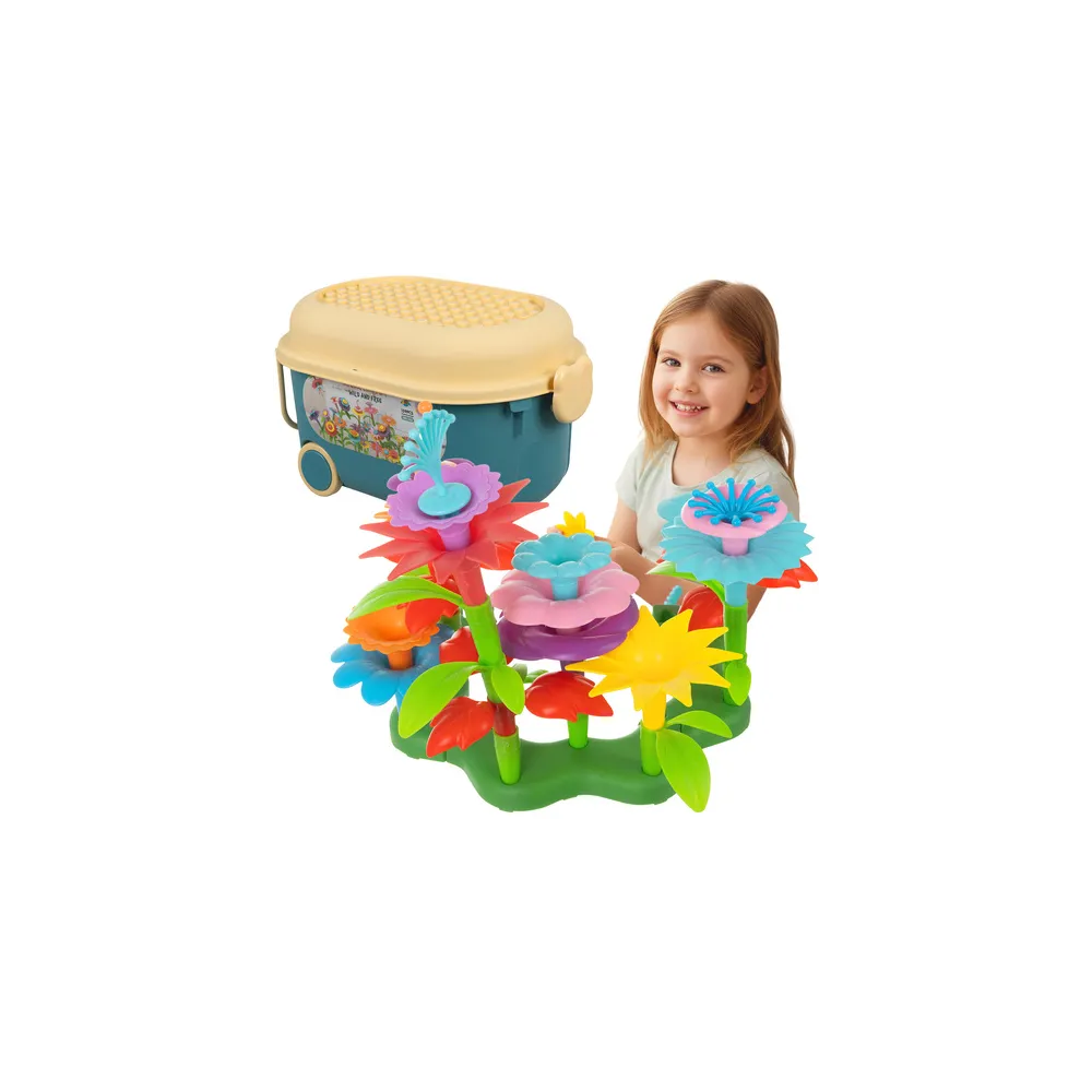 klocki konstrukcyjne ogród 139 elementów w kuferku na kółkach