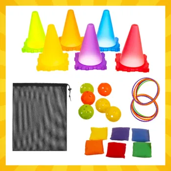 Zbliżenie na woreczki gimnastyczne w zestawie Kruzzel 26514