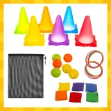 Zbliżenie na woreczki gimnastyczne w zestawie Kruzzel 26514