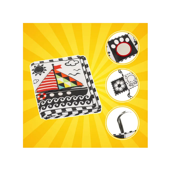 Detal zwierzęcych motywów na książeczce sensorycznej Kruzzel