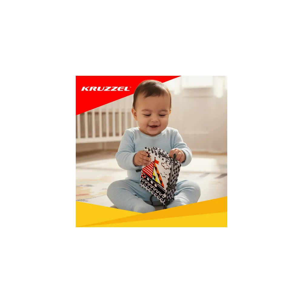 Zbliżenie na materiał i detale książeczki sensorycznej dla dzieci