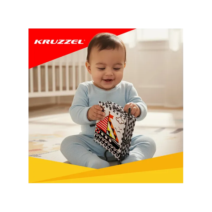 Zbliżenie na materiał i detale książeczki sensorycznej dla dzieci