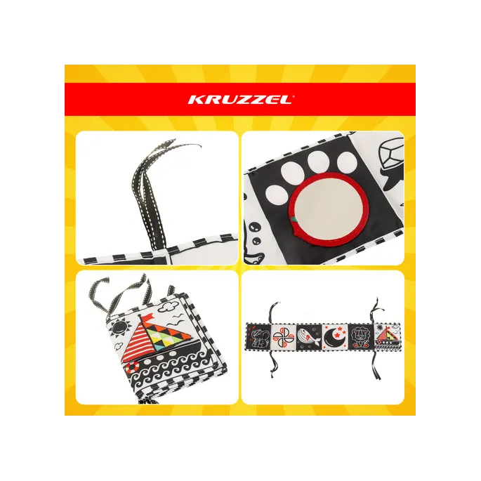 Miękka zabawka edukacyjna z ilustracjami wspierającymi rozwój malucha