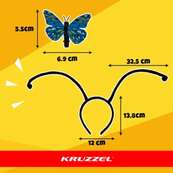 opaska z czułkami do stroju motylka kruzzel 26765, widok z boku
