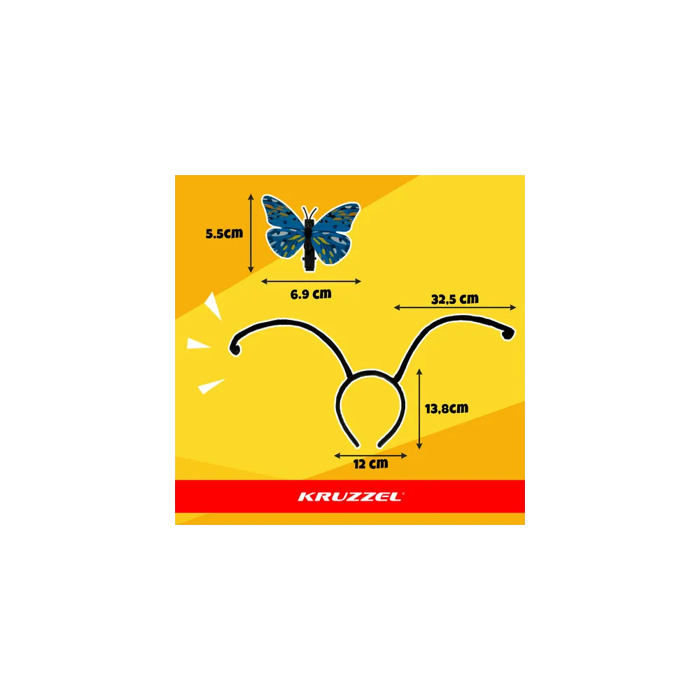 opaska z czułkami do stroju motylka kruzzel 26765, widok z boku