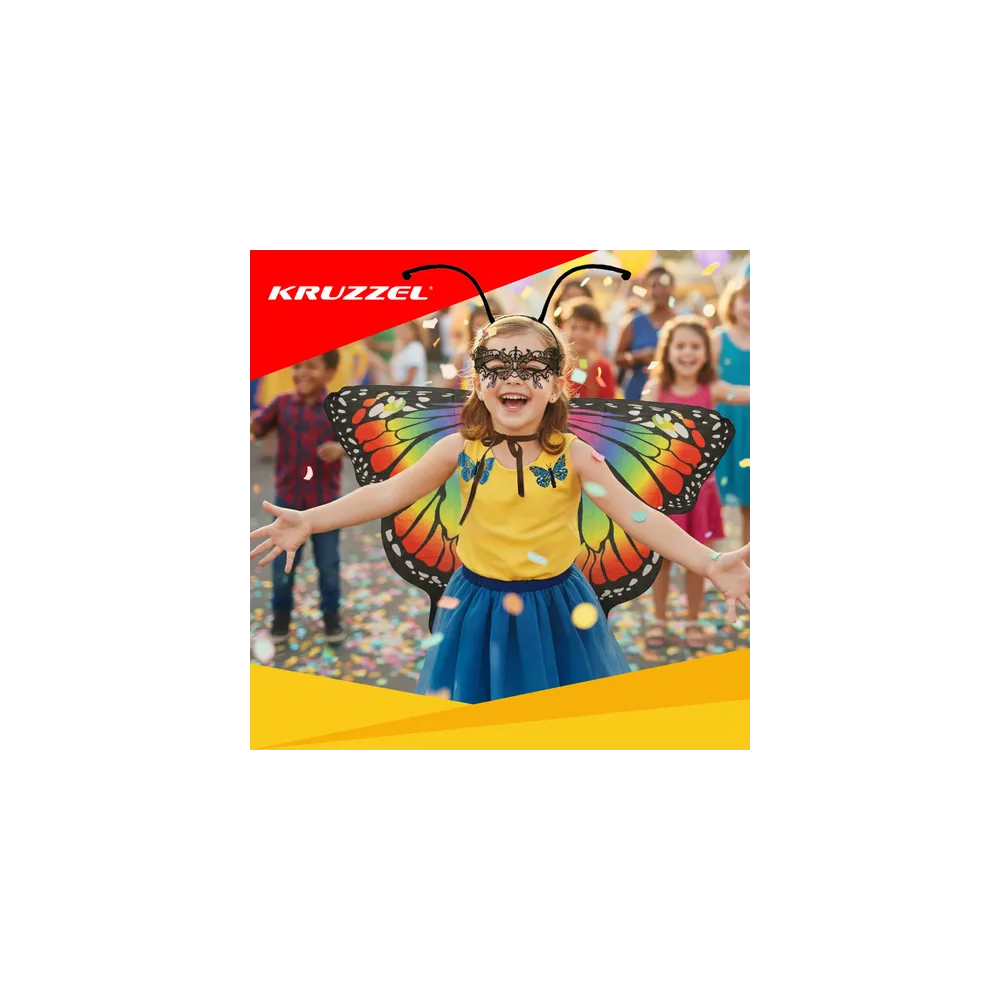 kostium dziecięcy motyl z lekkiego materiału, widok tyłu skrzydeł