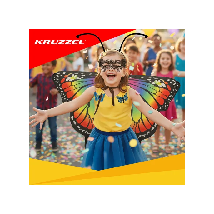 kostium dziecięcy motyl z lekkiego materiału, widok tyłu skrzydeł