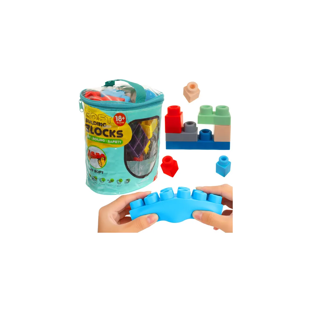 zestaw 30 miękkich klocków sensorycznych w kolorach