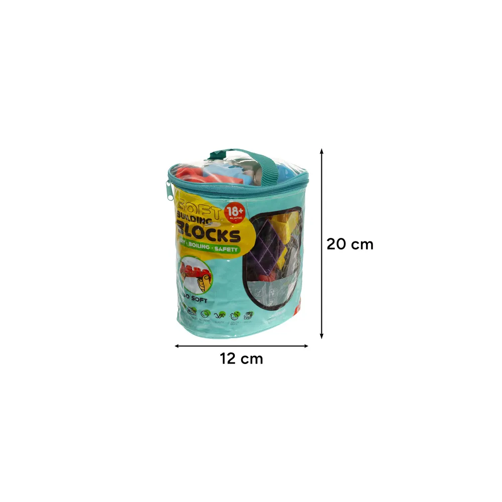 widok kolorowych klocków sensorycznych na białym tle