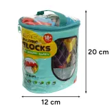 widok kolorowych klocków sensorycznych na białym tle