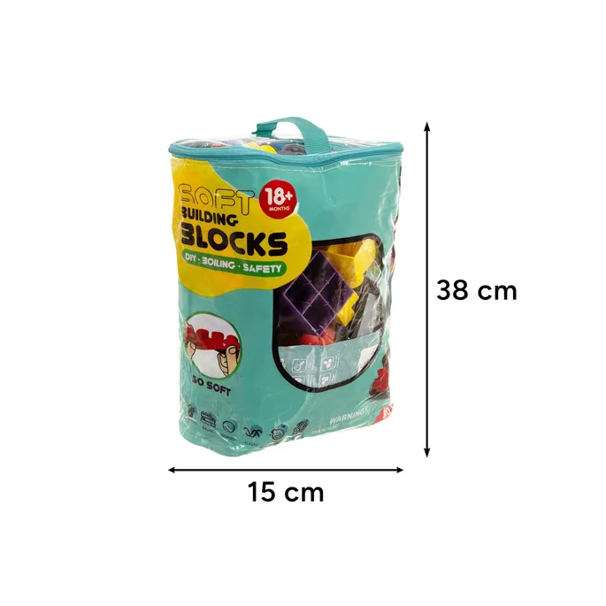 zbliżenie na fakturę kolorowych klocków sensorycznych