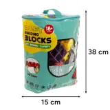 zbliżenie na fakturę kolorowych klocków sensorycznych