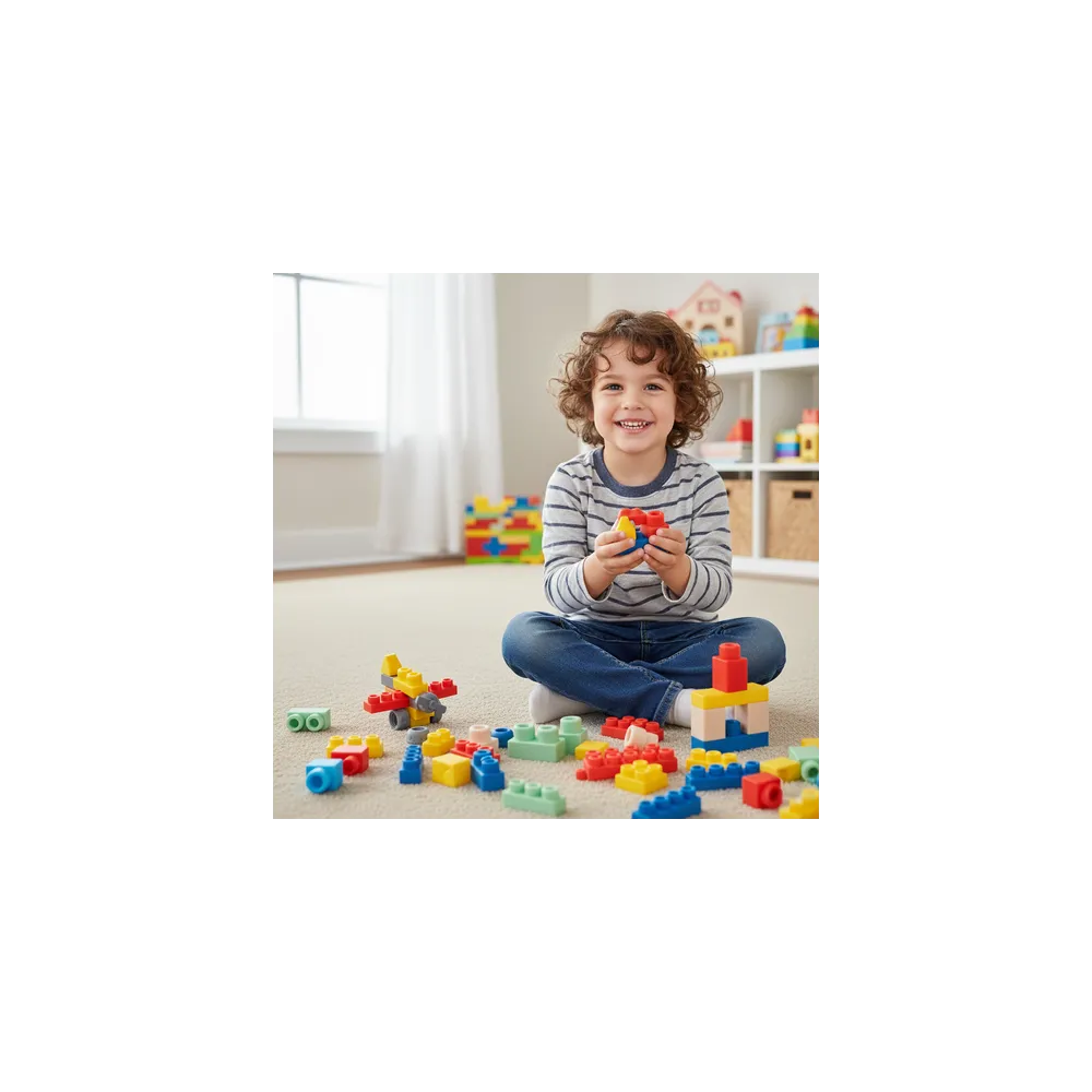 miękkie i elastyczne klocki sensoryczne w dłoni dziecka