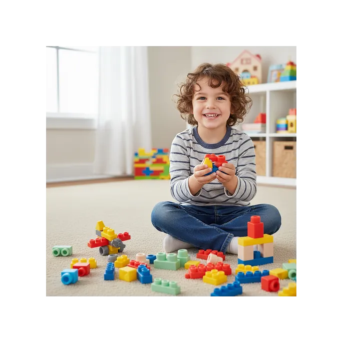 miękkie i elastyczne klocki sensoryczne w dłoni dziecka