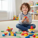 miękkie i elastyczne klocki sensoryczne w dłoni dziecka