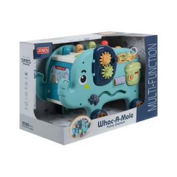 młotek i klocki o różnych kształtach przy zabawce