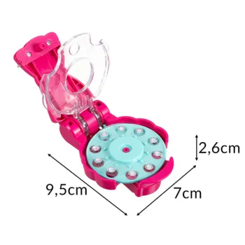 widok kolorowych kryształków dołączonych do zestawu z maszynką