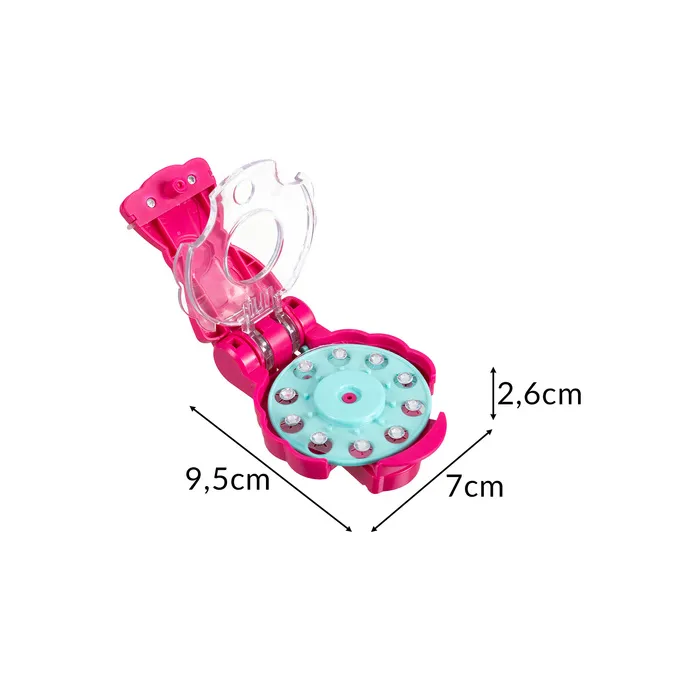 widok kolorowych kryształków dołączonych do zestawu z maszynką