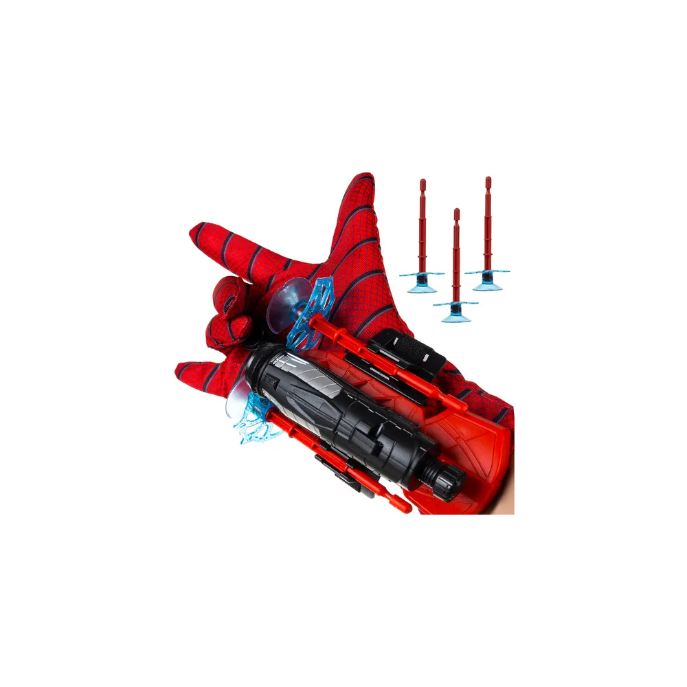 rękawica z wyrzutnią i strzałkami na kolorowym tle