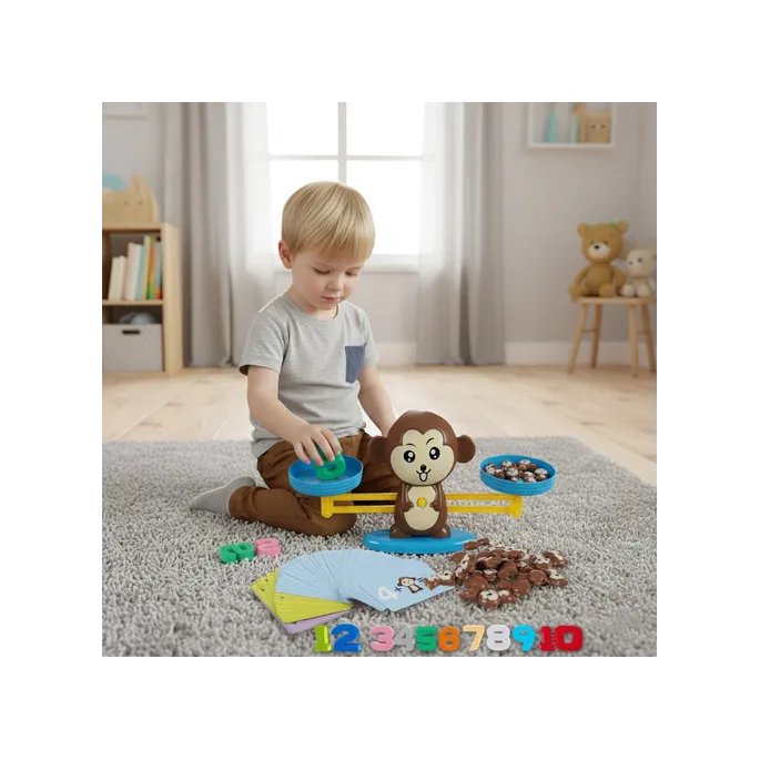 Koncepcja nauki przez zabawę przy użyciu małpki jako wagi