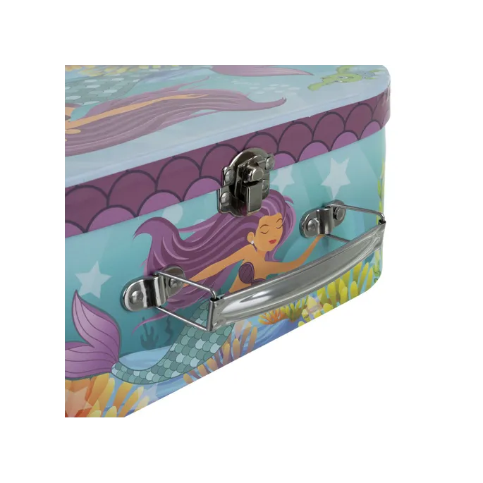 kolorowy czajnik z syrenką na tle muszelek i morskich detali