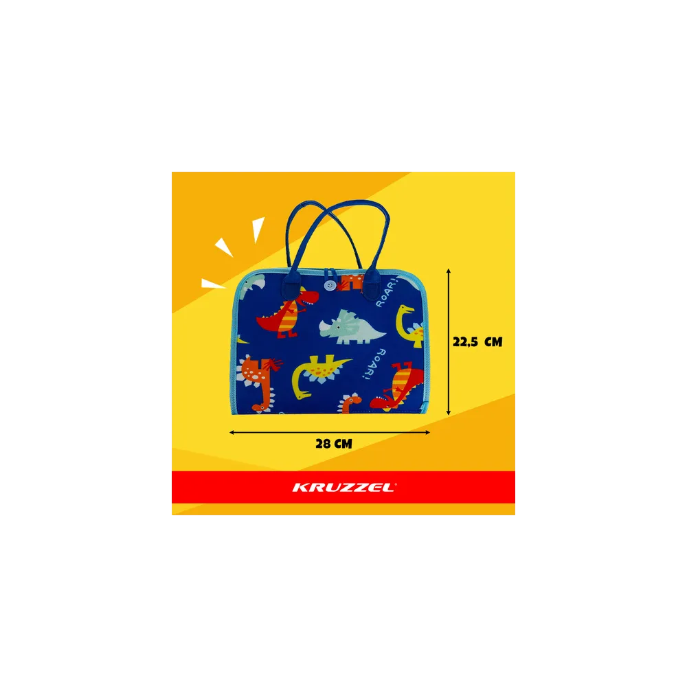 Zbliżenie na elementy manipulacyjne książeczki niebieskiej Kruzzel