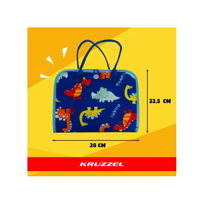 Zbliżenie na elementy manipulacyjne książeczki niebieskiej Kruzzel