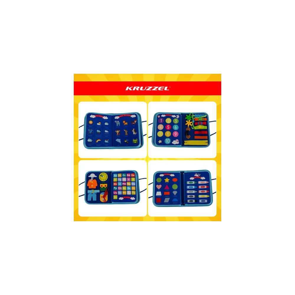 Fragment książeczki z klamrą, guzikiem i suwakiem