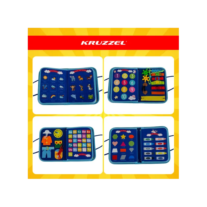 Fragment książeczki z klamrą, guzikiem i suwakiem