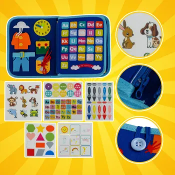 Wyraźne elementy do ćwiczeń motorycznych w książeczce Kruzzel