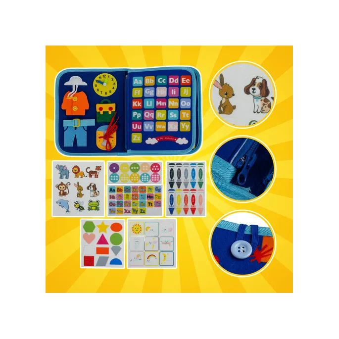 Wyraźne elementy do ćwiczeń motorycznych w książeczce Kruzzel