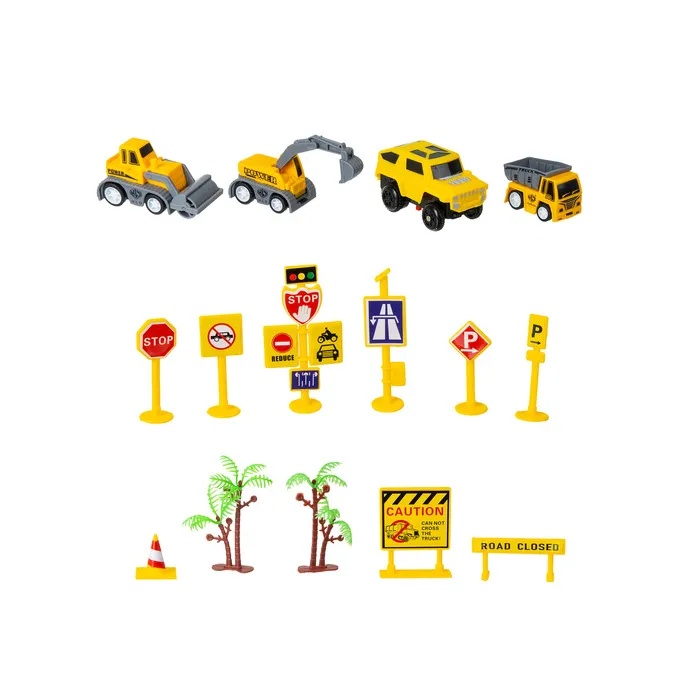 rozmieszczone maszyny budowlane na torze