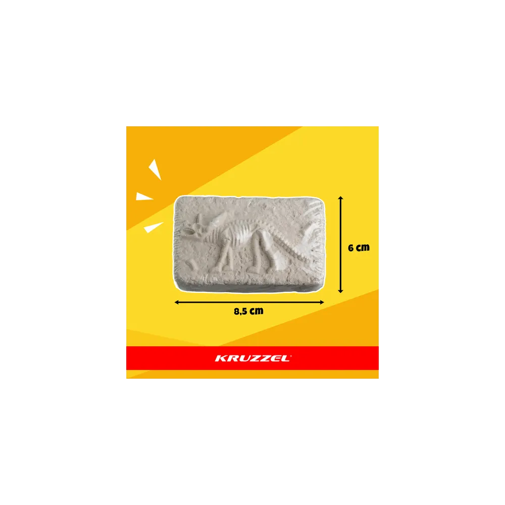 Kolorowe opakowanie wykopalisk dinozaurów z zestawem narzędzi