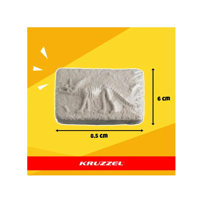 Kolorowe opakowanie wykopalisk dinozaurów z zestawem narzędzi