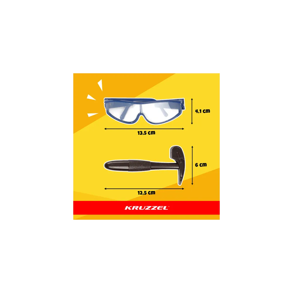 Okulary ochronne oraz narzędzia do odkrywania dinozaurów