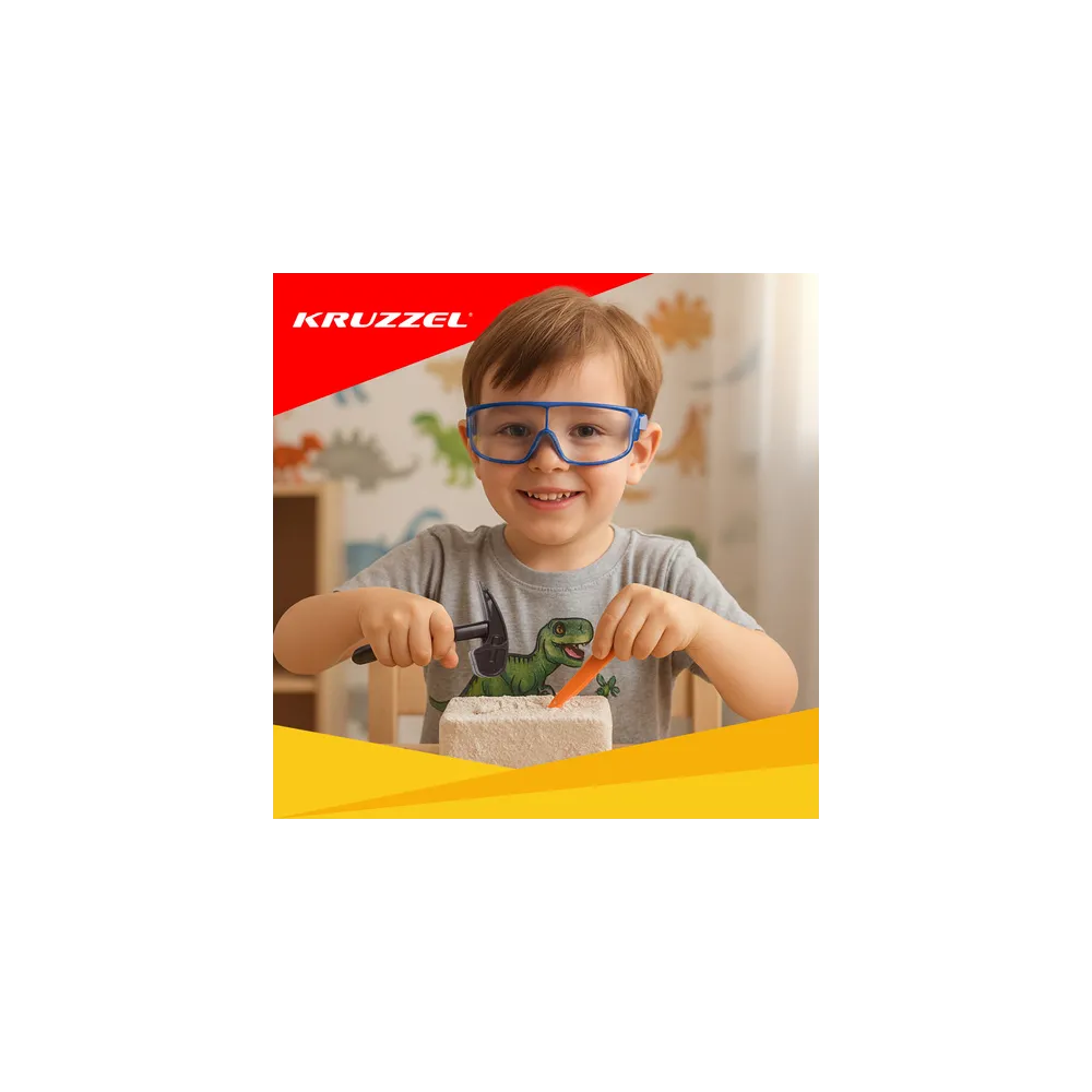 Wielokolorowe detale wykopalisk dinozaurów podczas zabawy