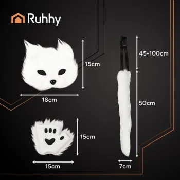 Strój kota/lisa 4el. biały Ruhhy 26249