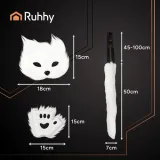 maska na gumce w białym kolorze od stroju kota lub lisa