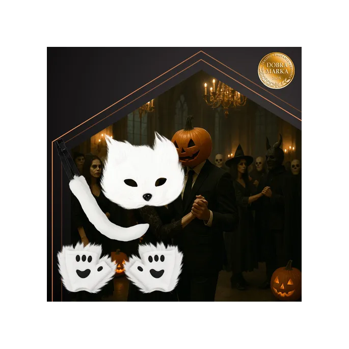 zbliżenie na detal miękkiego futerka stroju kota lub lisa