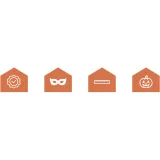 Strój przebierańca Ruhhy ułożony na jasnym tle – widok z góry