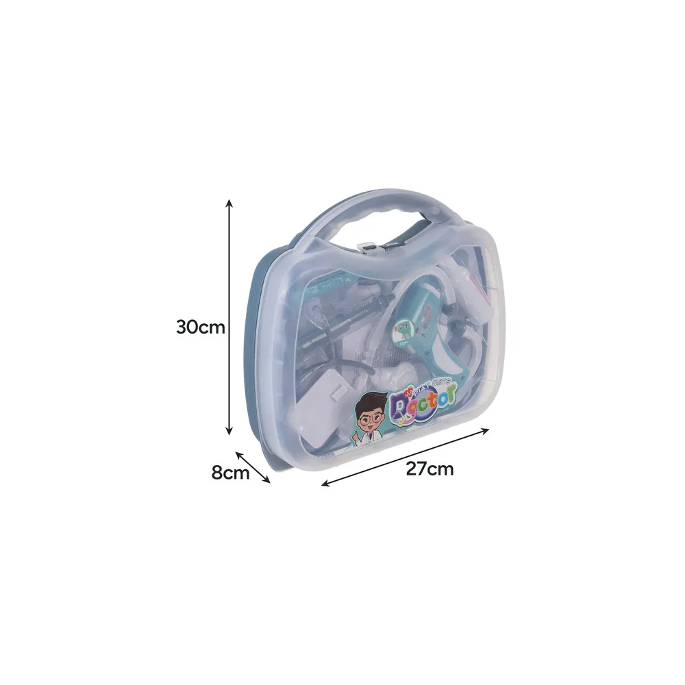Walizka lekarska pełna dziecięcych przyrządów medycznych
