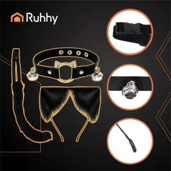 Opaska z kocimi uszami w stroju Ruhhy – widok detaliczny