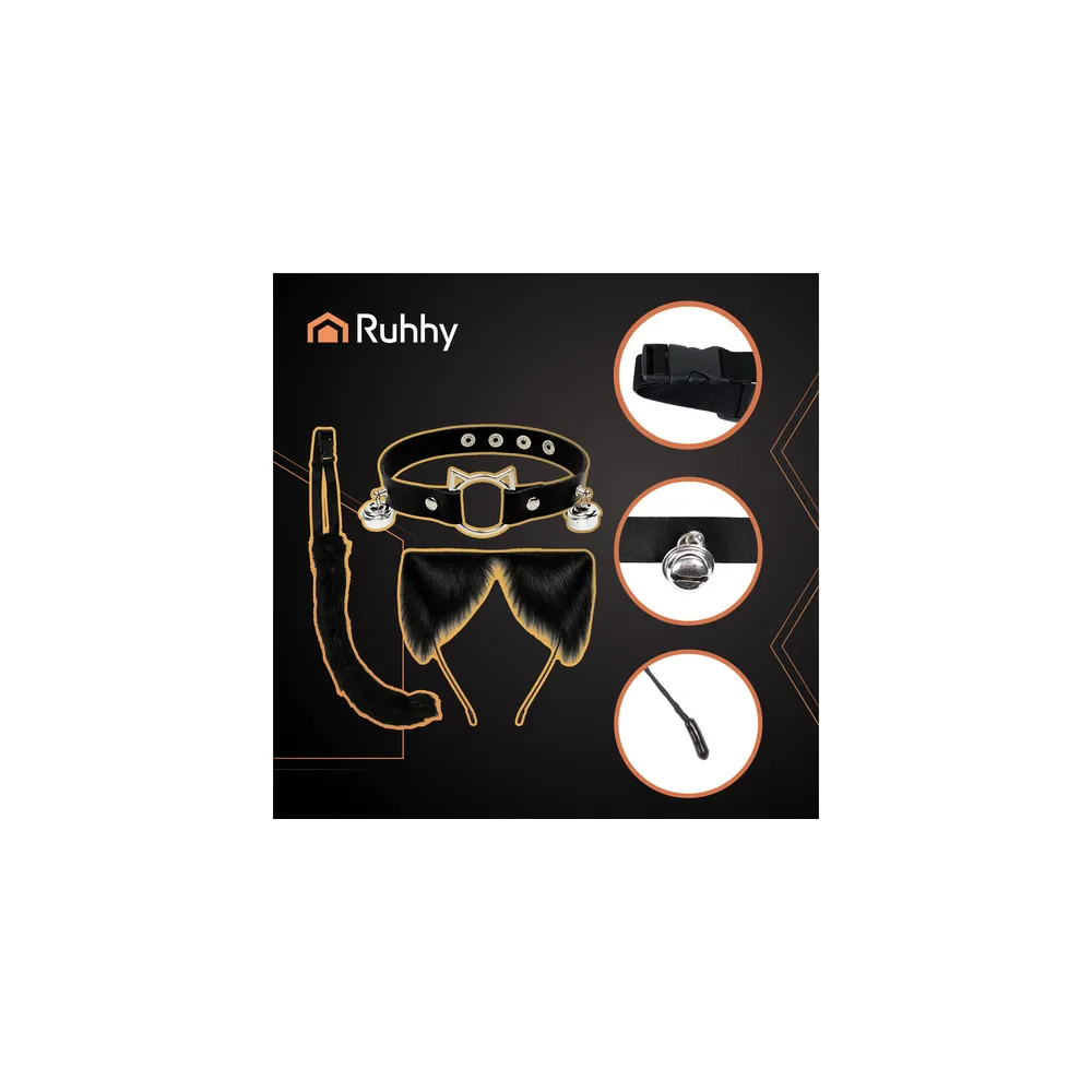 Opaska z kocimi uszami w stroju Ruhhy – widok detaliczny