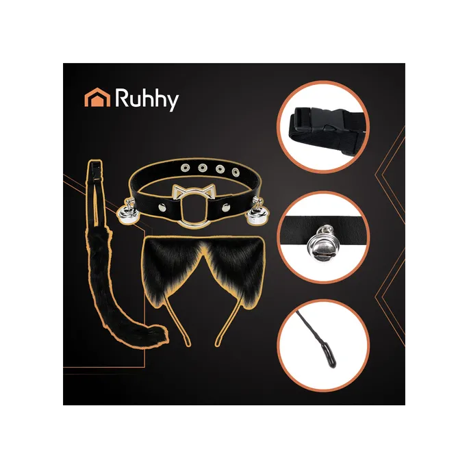 Opaska z kocimi uszami w stroju Ruhhy – widok detaliczny