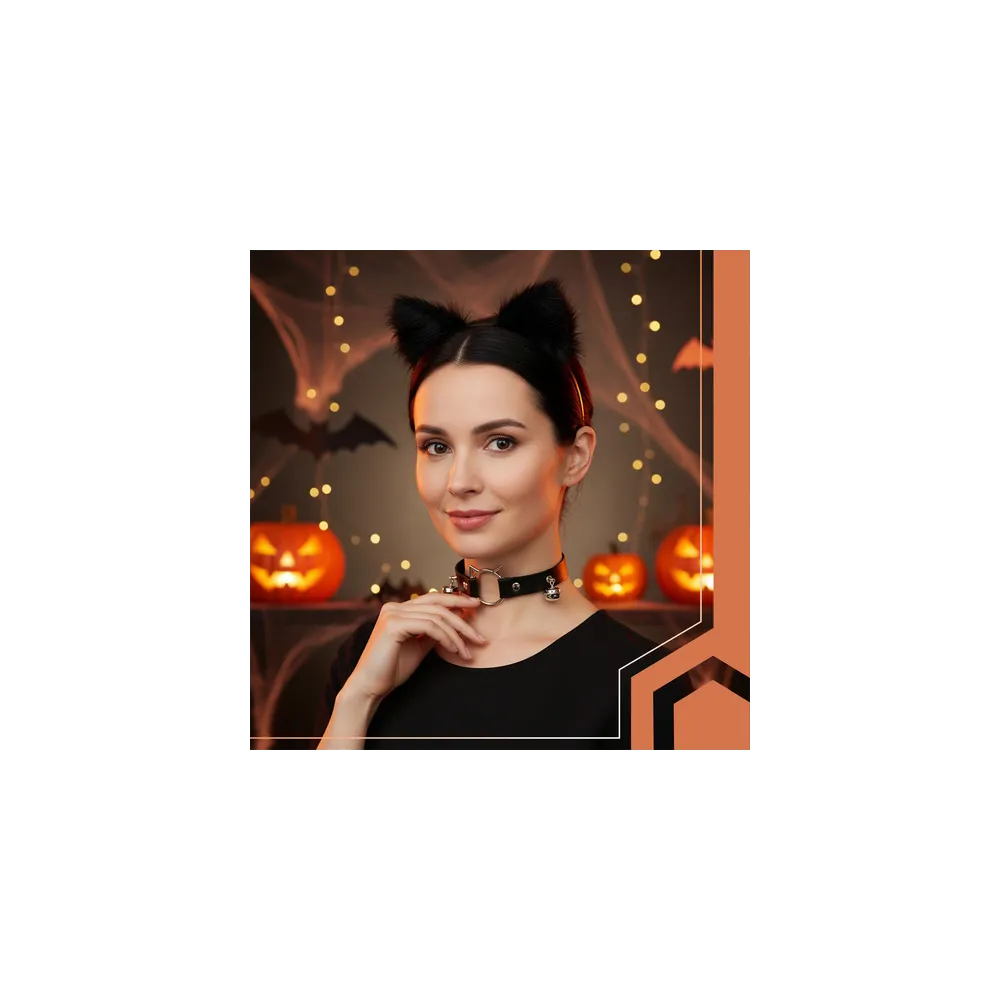 Miękkie futerko i detale stroju kota/lisa w zbliżeniu