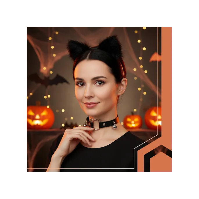 Miękkie futerko i detale stroju kota/lisa w zbliżeniu