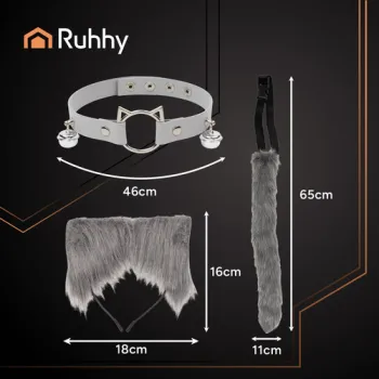 Strój kota/lisa 3el. szary Ruhhy 26586