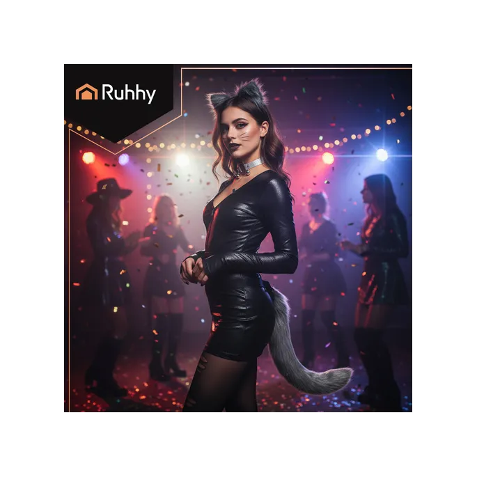 pełny zestaw strój kota lub lisa na jasnym tle