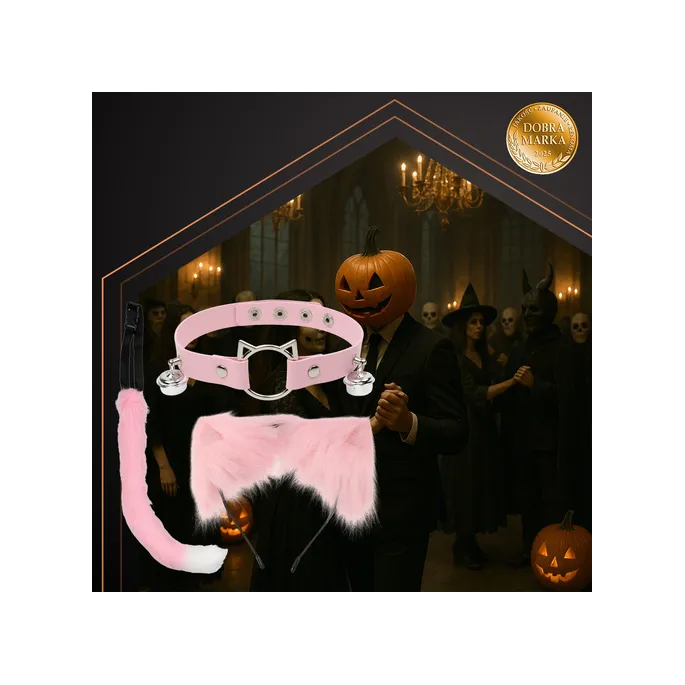 Trzyczęściowy różowy kostium zapewniający oryginalne przebranie